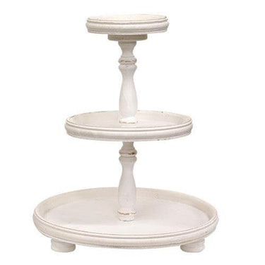 Shabby Chic Wooden Three-Tiered Tray - The Fox Decor